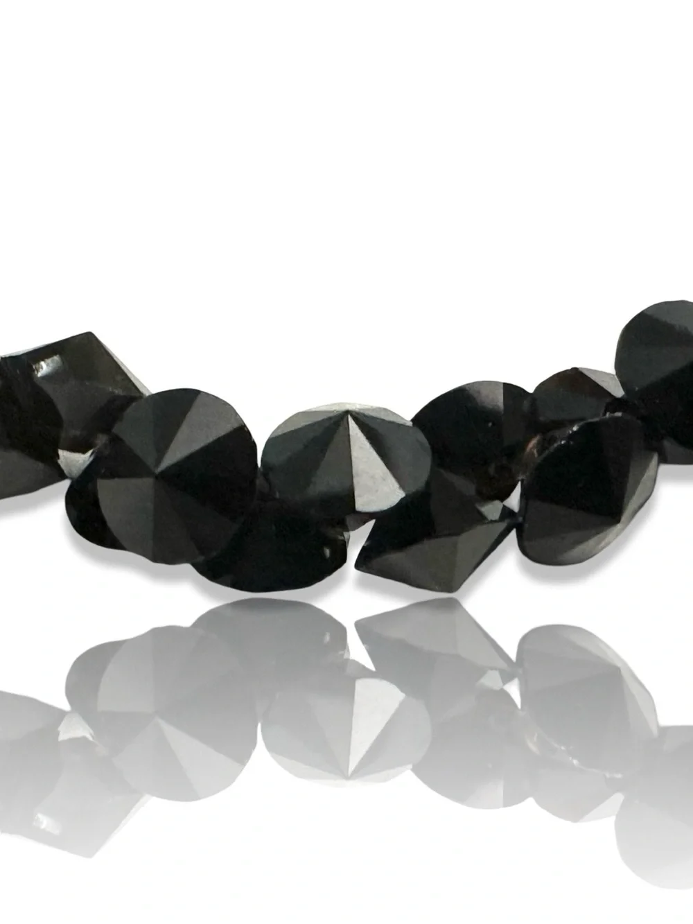Vintage Black Faceted Glass Beads for Jewelry Making